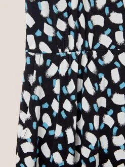 WHITE STUFF Tallie Midi Jersey Dress In BLACK MULTI 12 WHITE STUFF Tallie Midi Jersey Dress In BLACK MULTI -Whte Stuffy Store 440195 BLK MLT FD